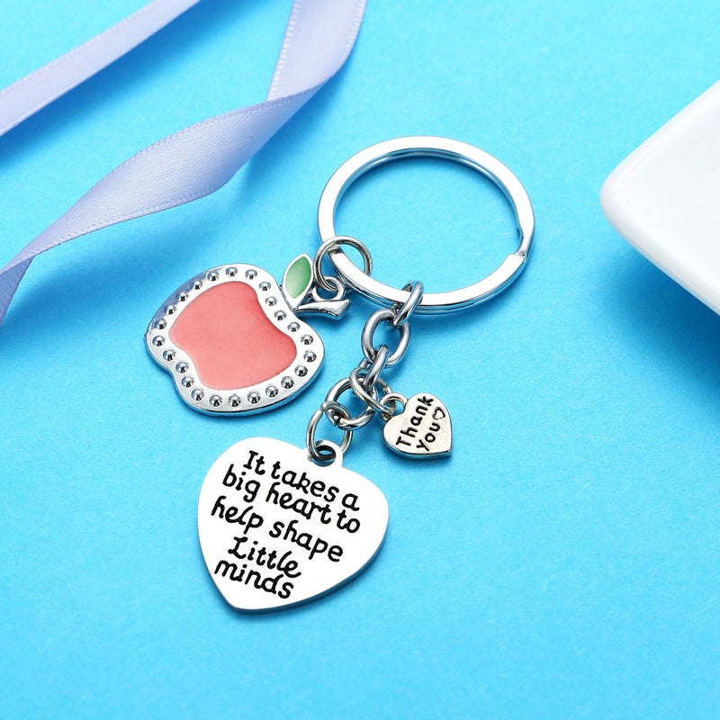 Nimteve Teacher Appreciation Gift It Takes A Big Heart To Help Shape Little Minds Heart Charms Keychain - Image 4